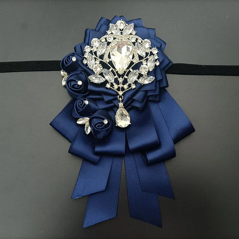 Luxury Handmade Jeweled Men’s Bow Tie | Premium Crystal Brooch Formal Wedding & Business Bow Tie