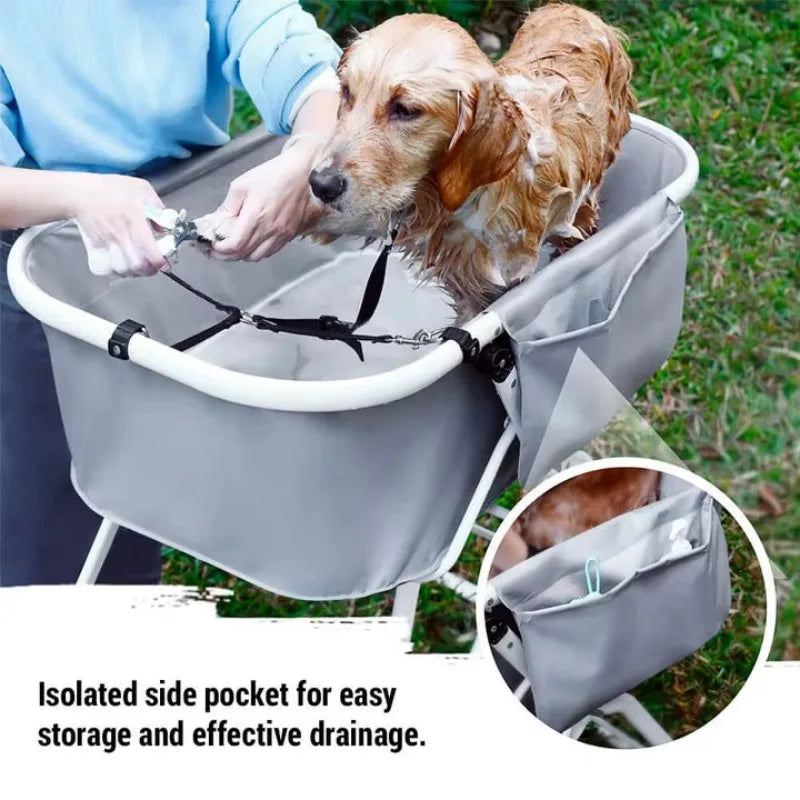 Elevated Foldable Dog Bath Tub Grooming Station