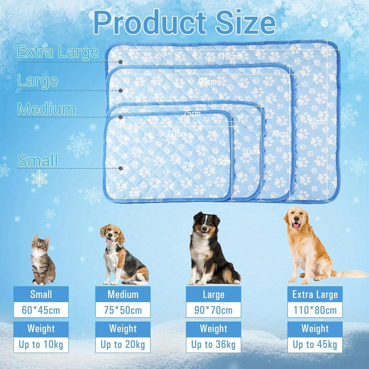 Self-Cooling Dog Mat .Extra Large Cooling Pad for Dogs & Pets