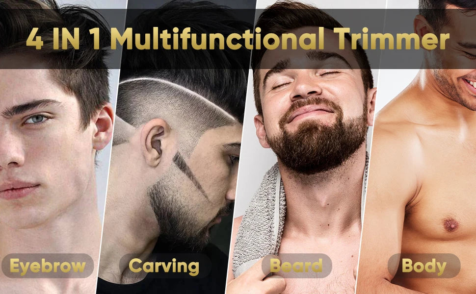 Professional Full Metal Combo Kit Barber Hair Clipper for Men Electric Beard Hair Trimmer Rechargeable Hair Cutting Machine