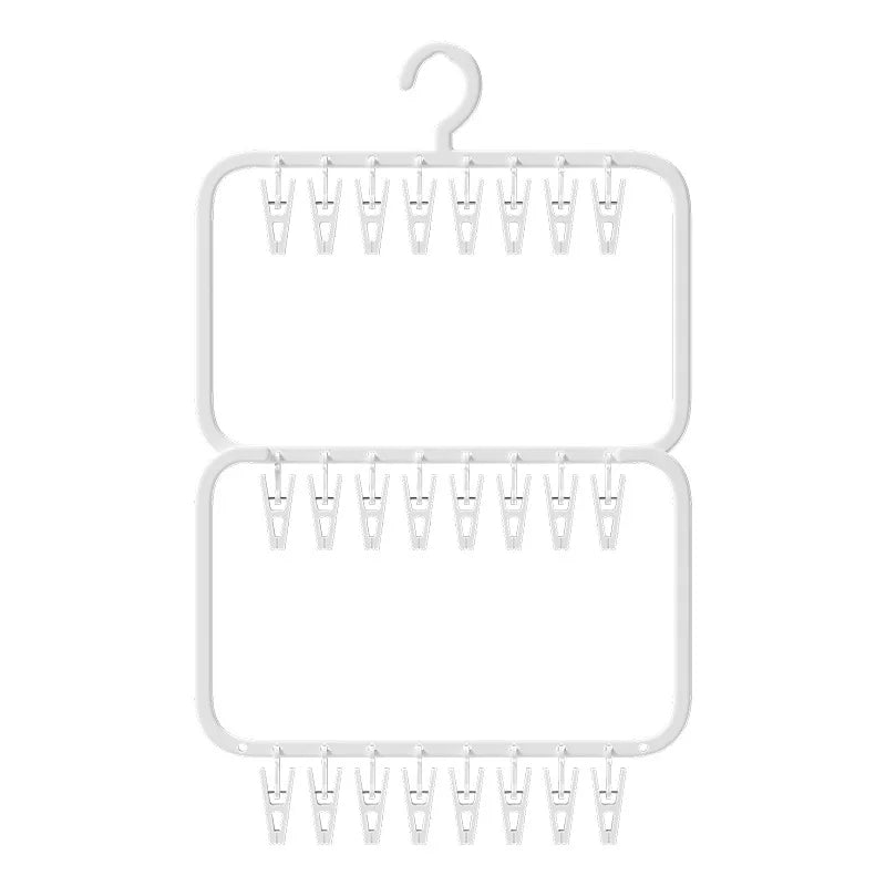 Multi-Clip Sock & Laundry Drying Hanger for Socks, Underwear, Baby Clothes & Delicates