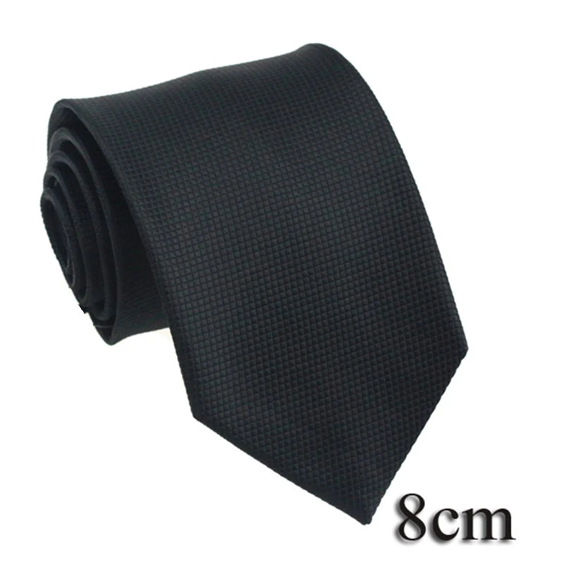HUISHI Men’s Solid Dark Blue Waterproof Jacquard Necktie | 6cm Slim Business & Wedding Tie