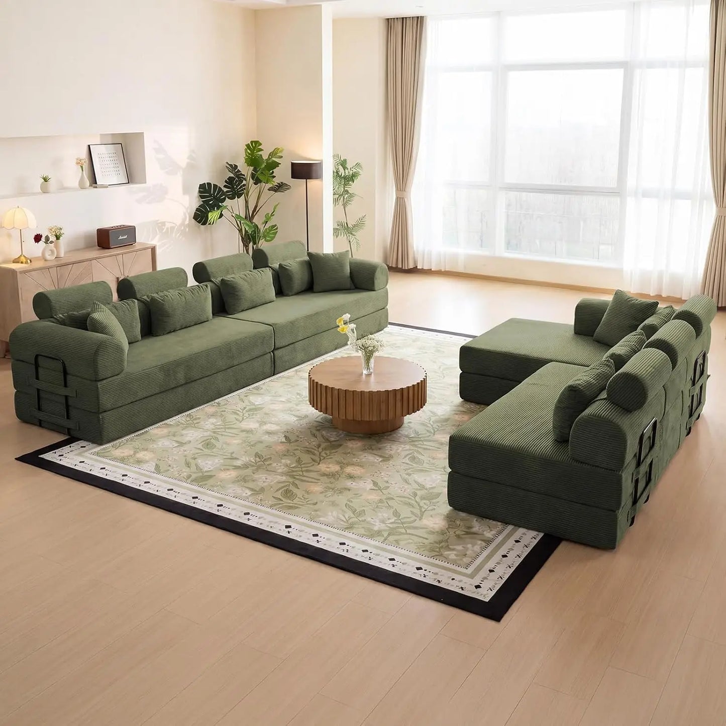 78.8-Inch Convertible Futon Sofa Bed with High Back