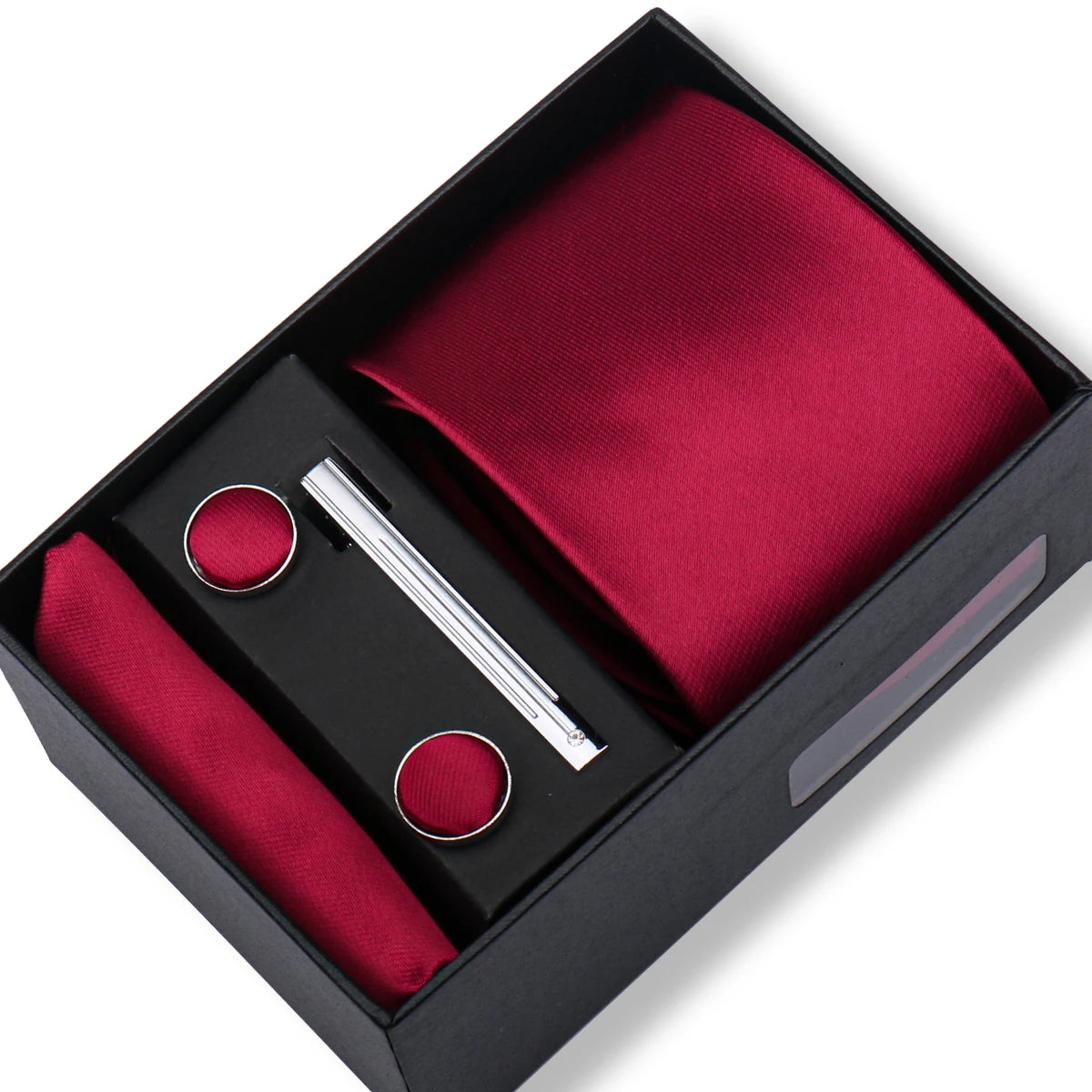 Tie Men With Box Top Quality Business Ties Hanky Cufflink Set Clips Green Necktie Corbatas For Men Wedding In Gift Box Gravatas