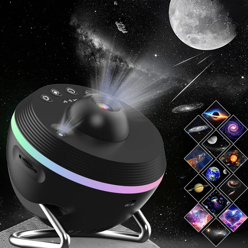 3-in-1 Ultra Clear Galaxy Projector  Starry Sky Night Light with Remote Control, Aurora Effects & Planet Projection