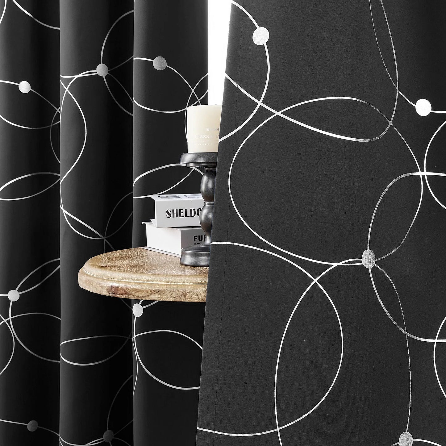 4 Panel Blackout Curtains .Thermal Insulated Room Darkening Window Drapes