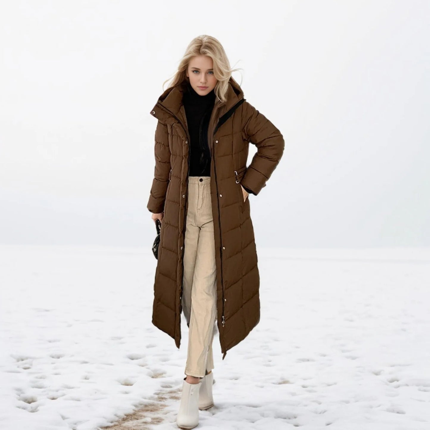 Black Winter Coat 2024 New Women's Thick Cotton Parka Jacket Korean Oversized Loose Hooded Coats Female Casual Long Overcoat