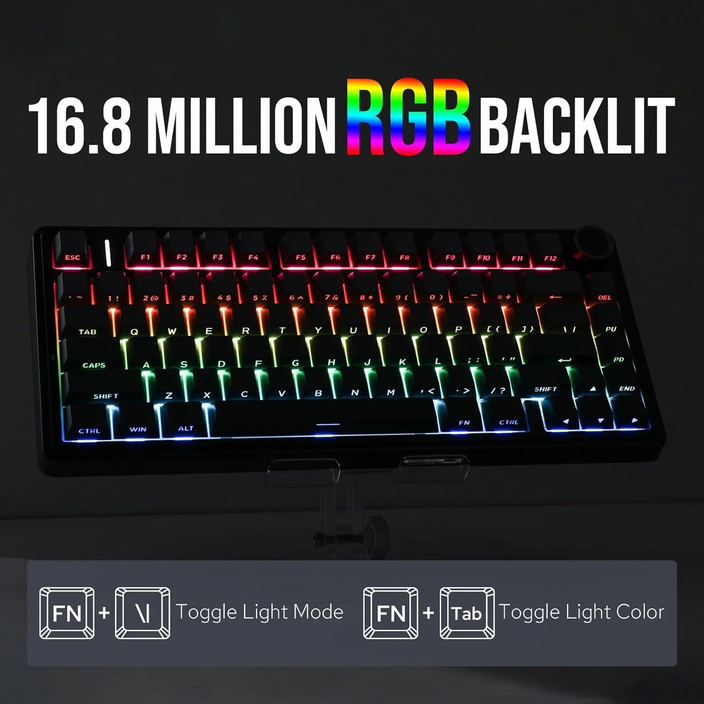 AULA F75 Pro Wireless Mechanical Gaming Keyboard . RGB Hot-Swappable Tri-Mode Keyboard