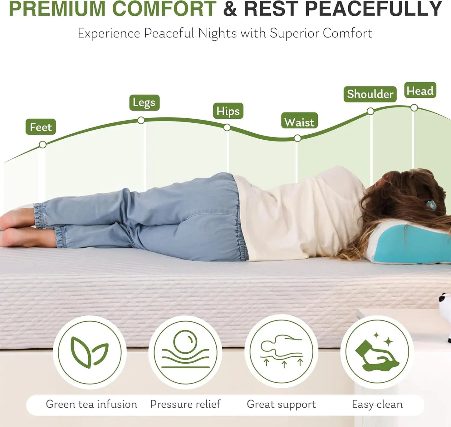 Twin Mattress in a Box 6 inch Mattresses for Kids Bed Single Size Daybed Individual Bunk Memory Foam Medium Firm