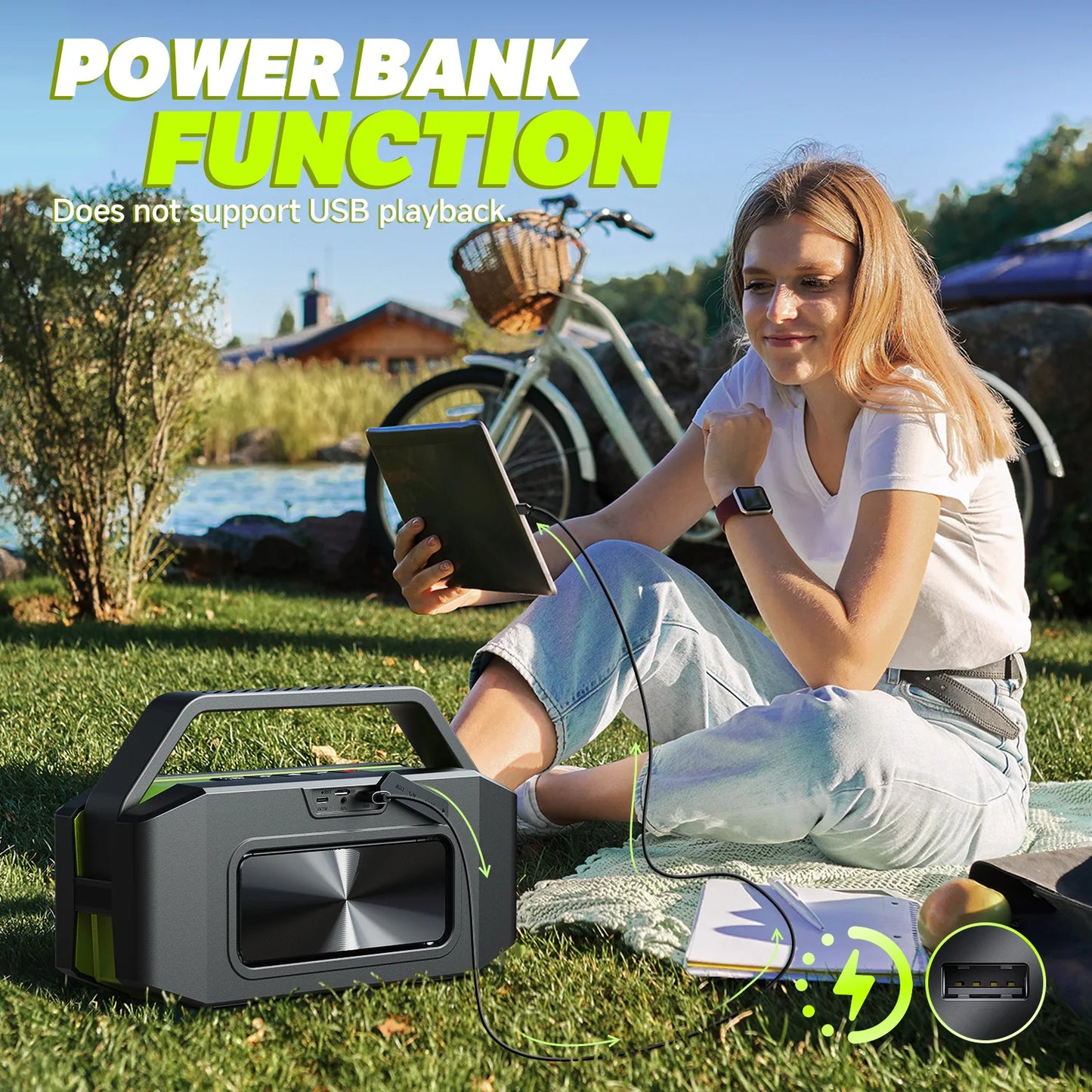 W-KING D9-1 Portable Bluetooth Speaker 100W Peak Sound IPX6 Waterproof Outdoor Speaker