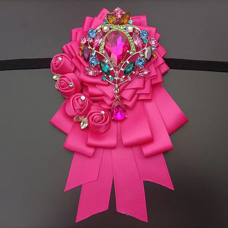 Luxury Handmade Jeweled Men’s Bow Tie | Premium Crystal Brooch Formal Wedding & Business Bow Tie