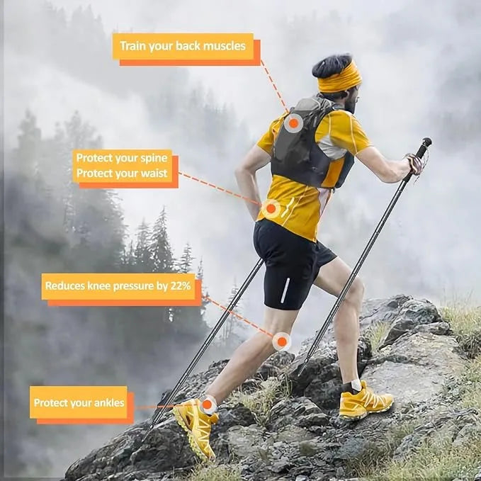 Heavy-Duty Modular Hiking Stick  Multi-Purpose Outdoor Trekking Pole with Accessories