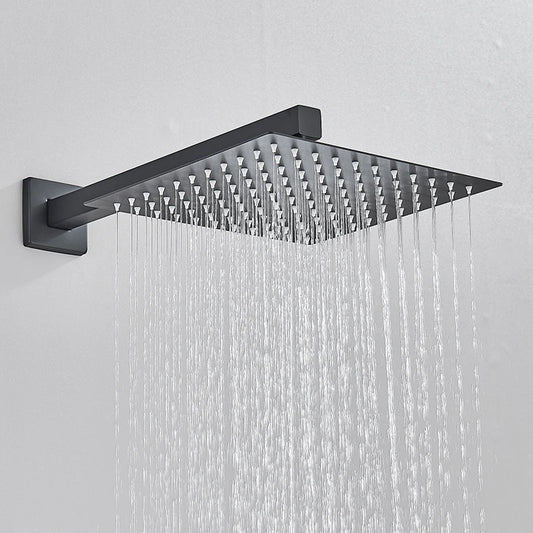 Black Concealed Shower System With Rainfall Tub Spout