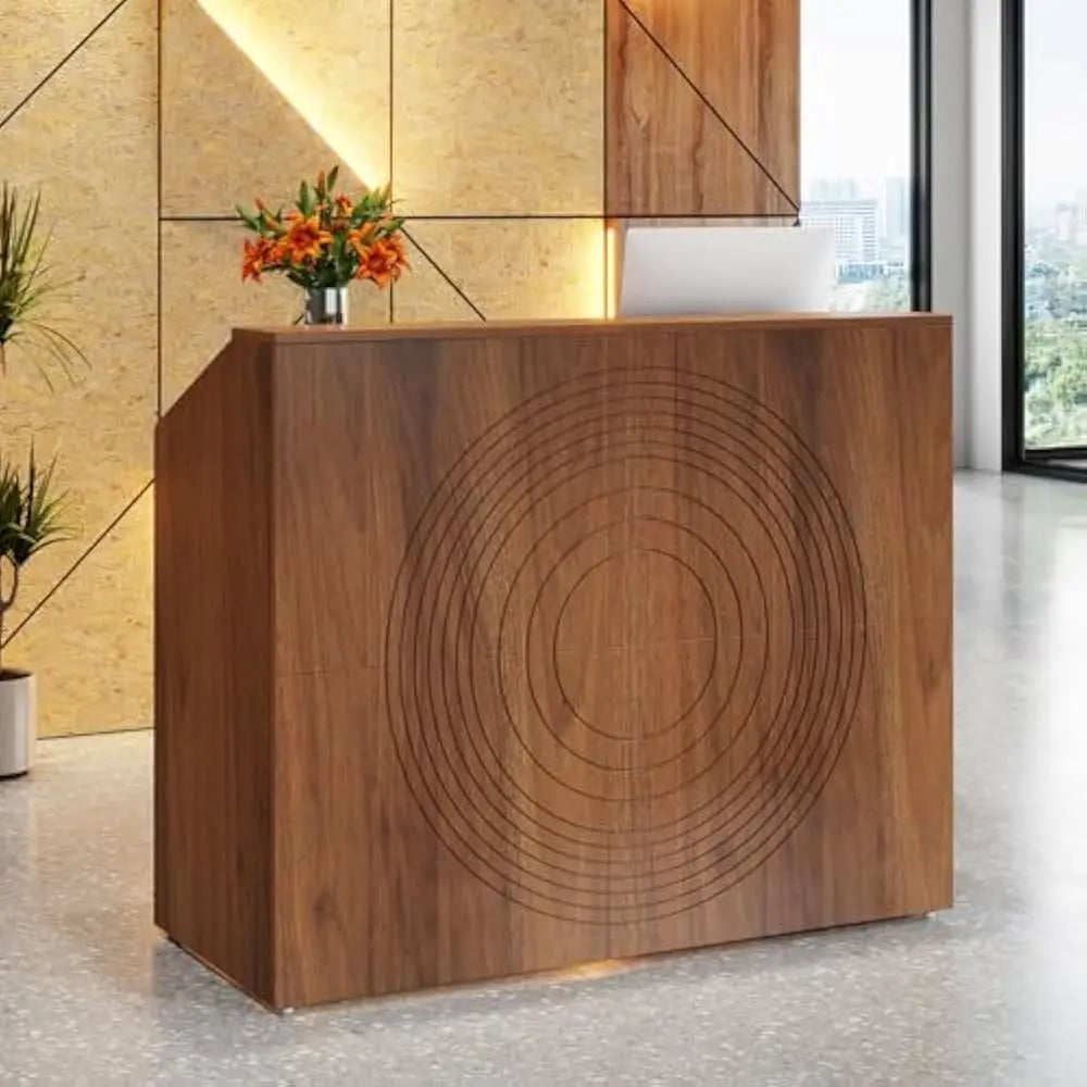 Reception Desk 47 Inch Counter With Cable Grommet For Lobby