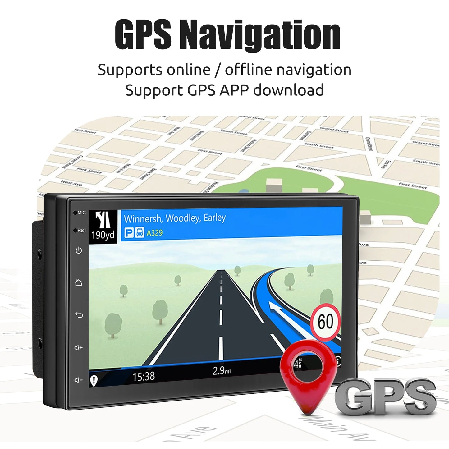 ESSGOO Android 14 Car Stereo . 7”/9”/10” Touchscreen with Wireless CarPlay, Android Auto, GPS Navigation & Bluetooth