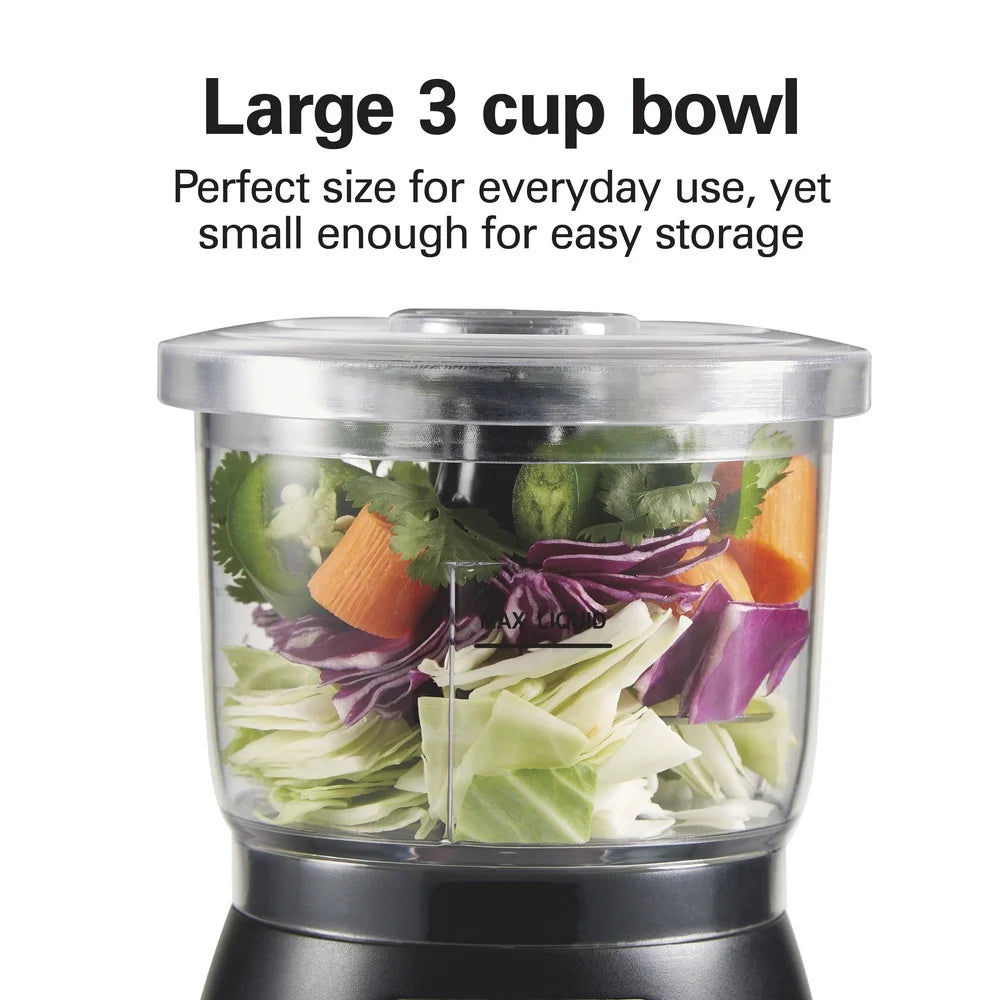 2 Speed Food Chopper 3 Cup Bowl BPA Free 350 Watt Processor