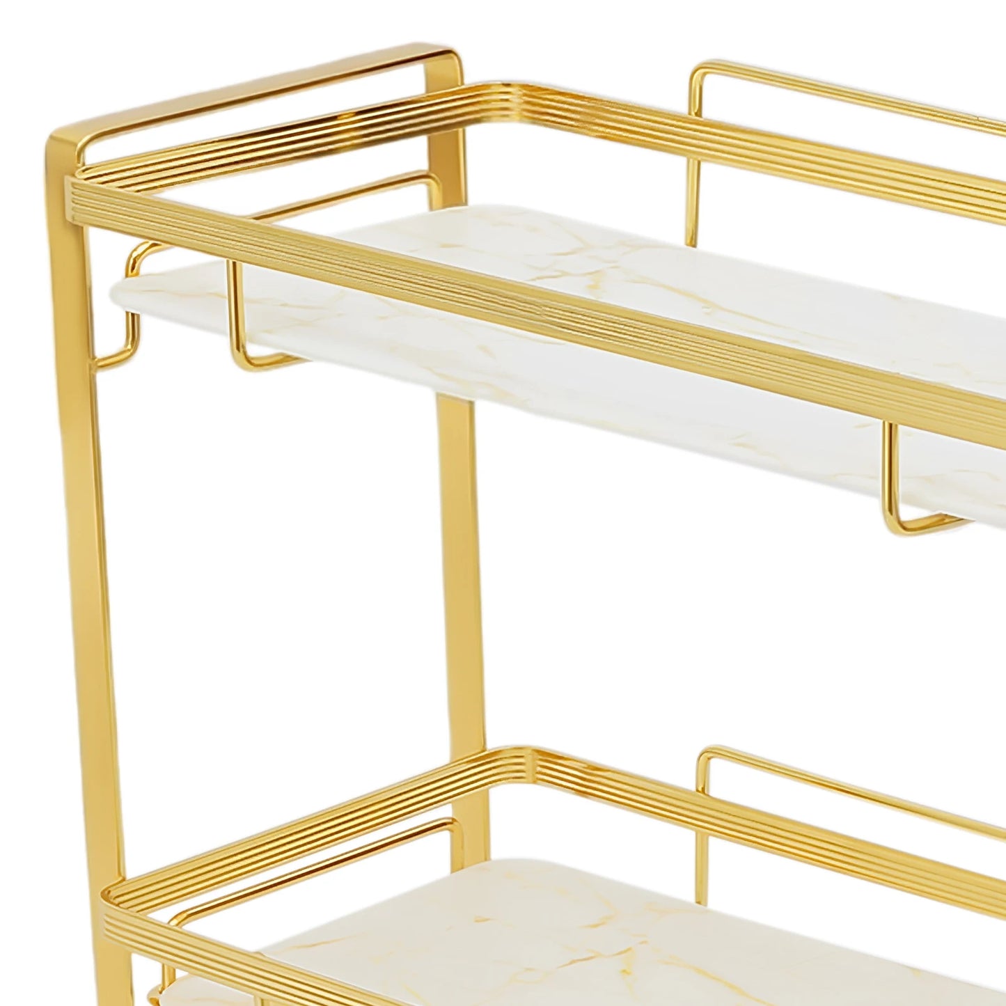3 Tier Bathroom Countertop Organizer, Gold Bathroom Vanity Counter Organizer with Small Storage Basket for Skincare Makeup