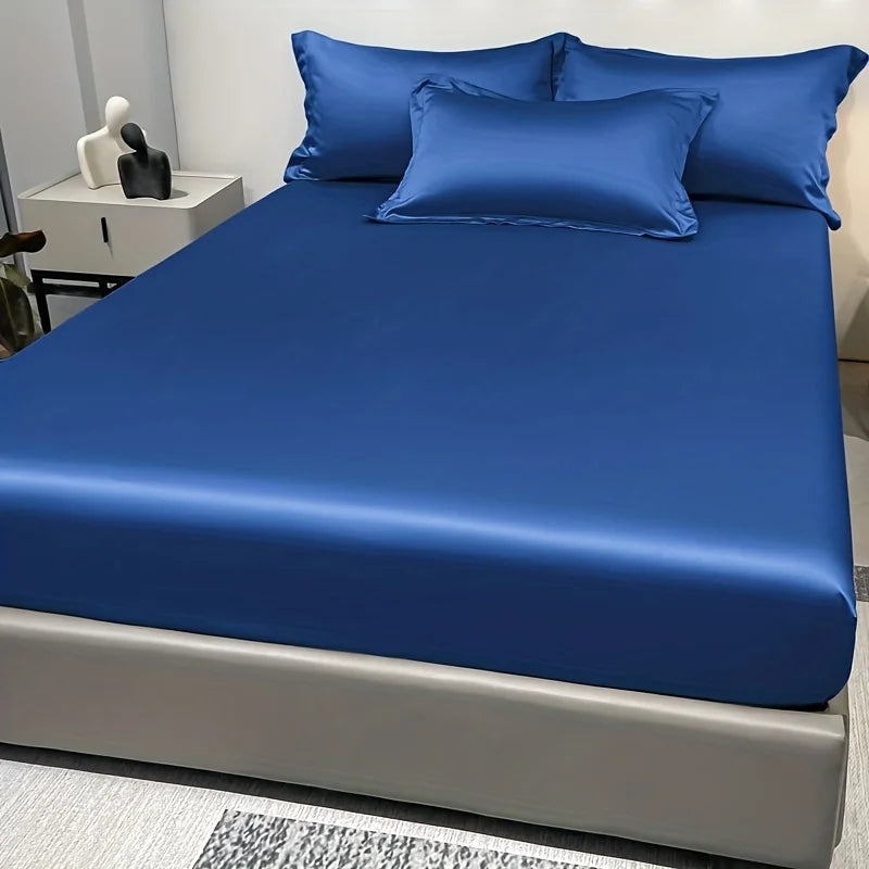 Luxury Satin Fitted Sheet .Silky Soft Deep Pocket Bedding