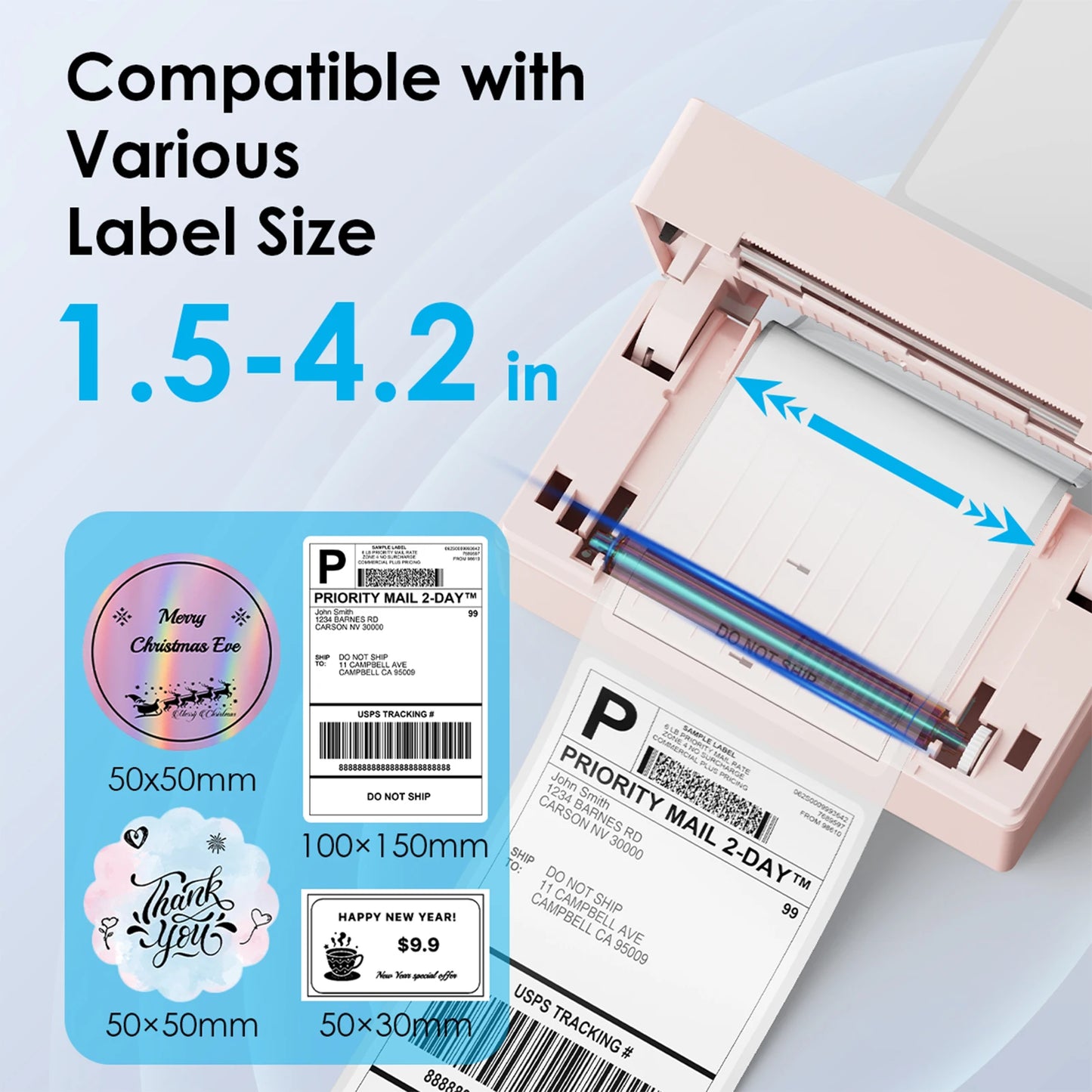 4x6 Wireless Thermal Shipping Label Printer for Small Business & Home Office