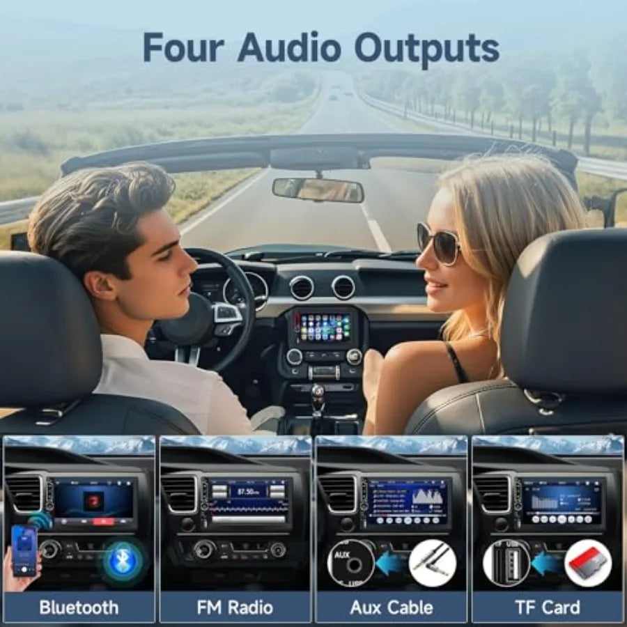 Double DIN Touchscreen Car Stereo . Apple CarPlay, Android Auto, Bluetooth & Multimedia Receiver
