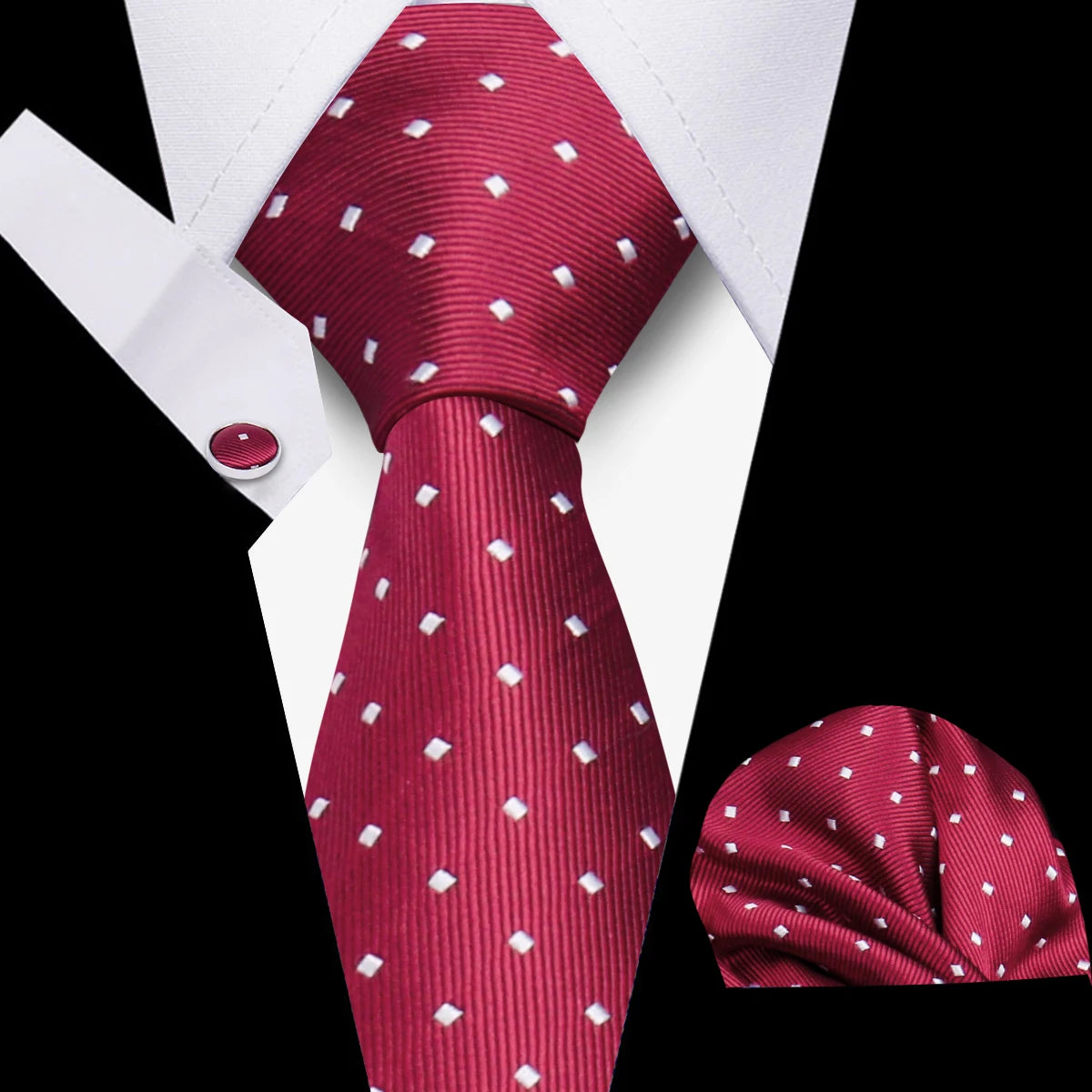 Tie Men Business Necktie Set Classic Plaid Cufflinks Handkerchief For Suit Wedding High Quality 3pcs Ties Sets Formal Gravata