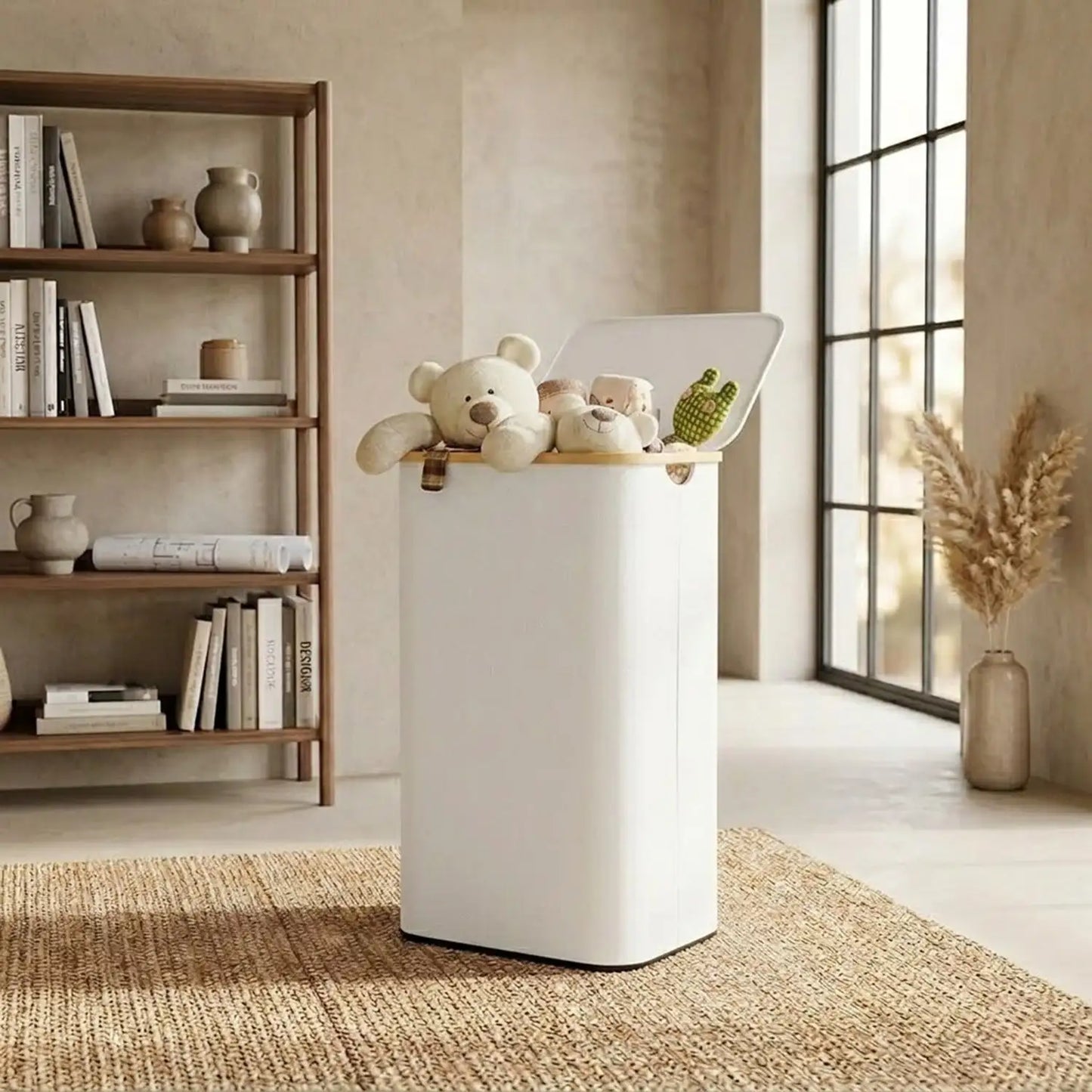 110L Large Capacity Laundry Hamper with Lid & Handles.  Collapsible Oxford Fabric Basket