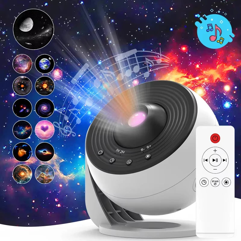 Galaxy Planetarium Star Projector – Starry Sky Night Light with Bluetooth Speaker, Remote Control & Aurora Galaxy Effects