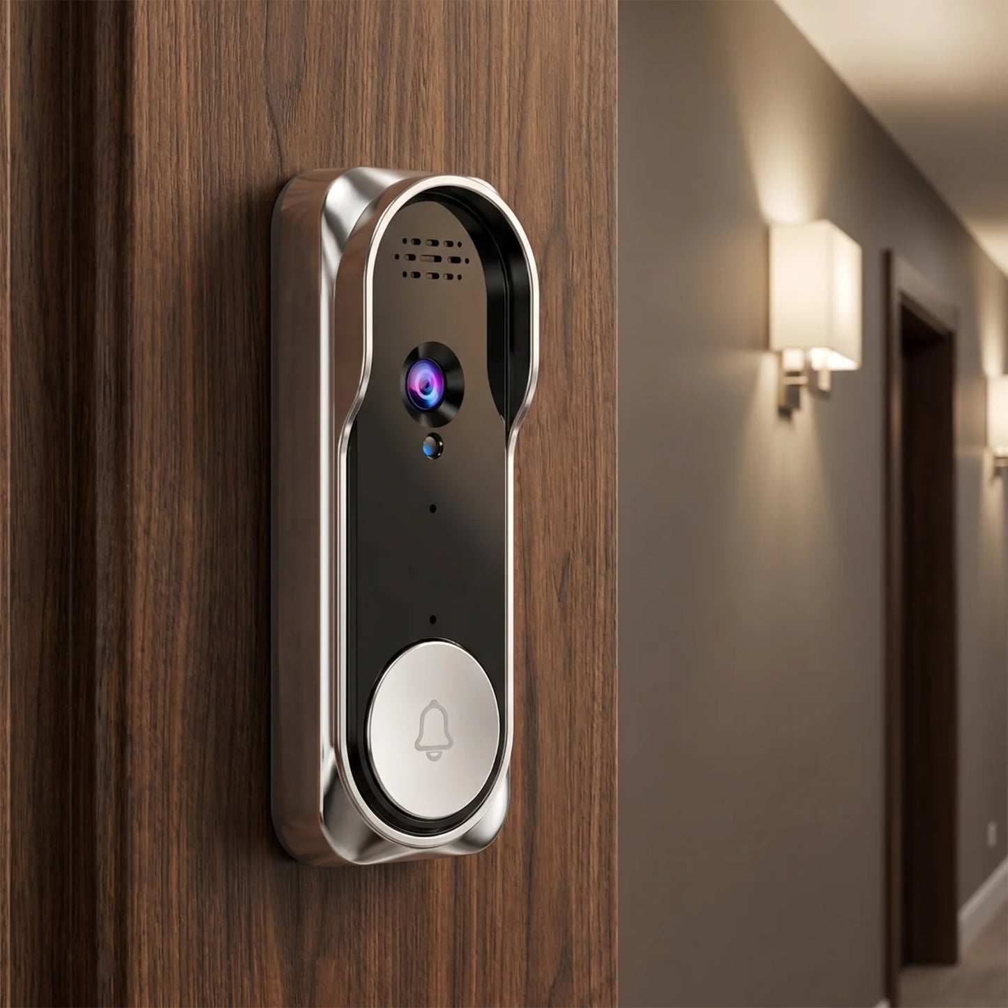Doorbell Camera Wireless 2.4G Wireless Video Doorbell with Indoor Monitor IR Night Vision No Drill Smart Visual Doorbell