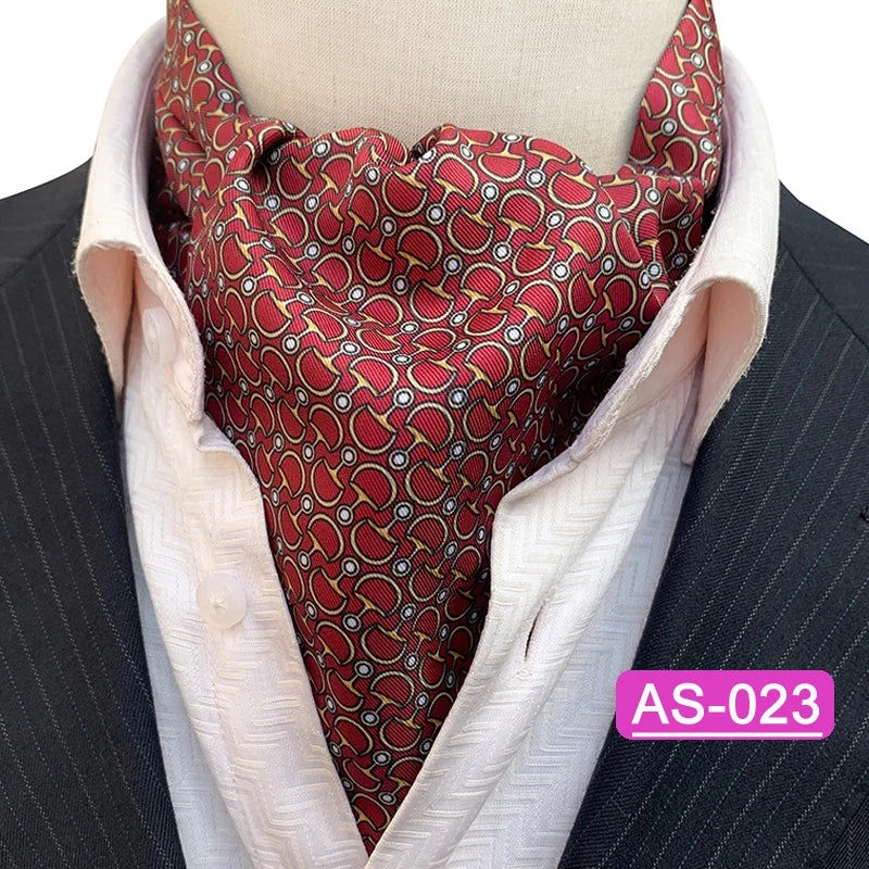 Luxury Men’s Ascot Tie & Pocket Square Set for Weddings, Business & Formal Wear