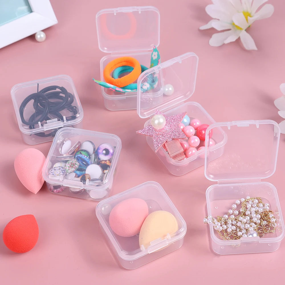 Clear Mini Storage Box Set (6–60 PCS) Stackable Plastic Organizer for Jewelry, Crafts & Small Items