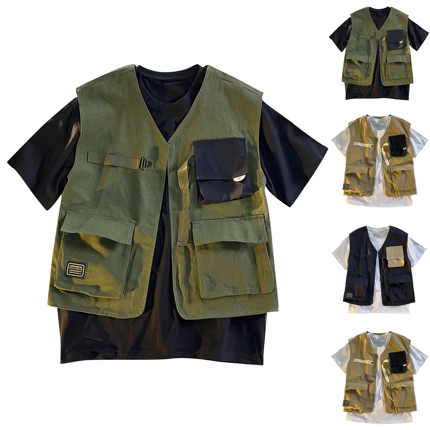 Men’s Tactical Outdoor Utility Vest Jacket Multi Pocket Casual Fashion Vest