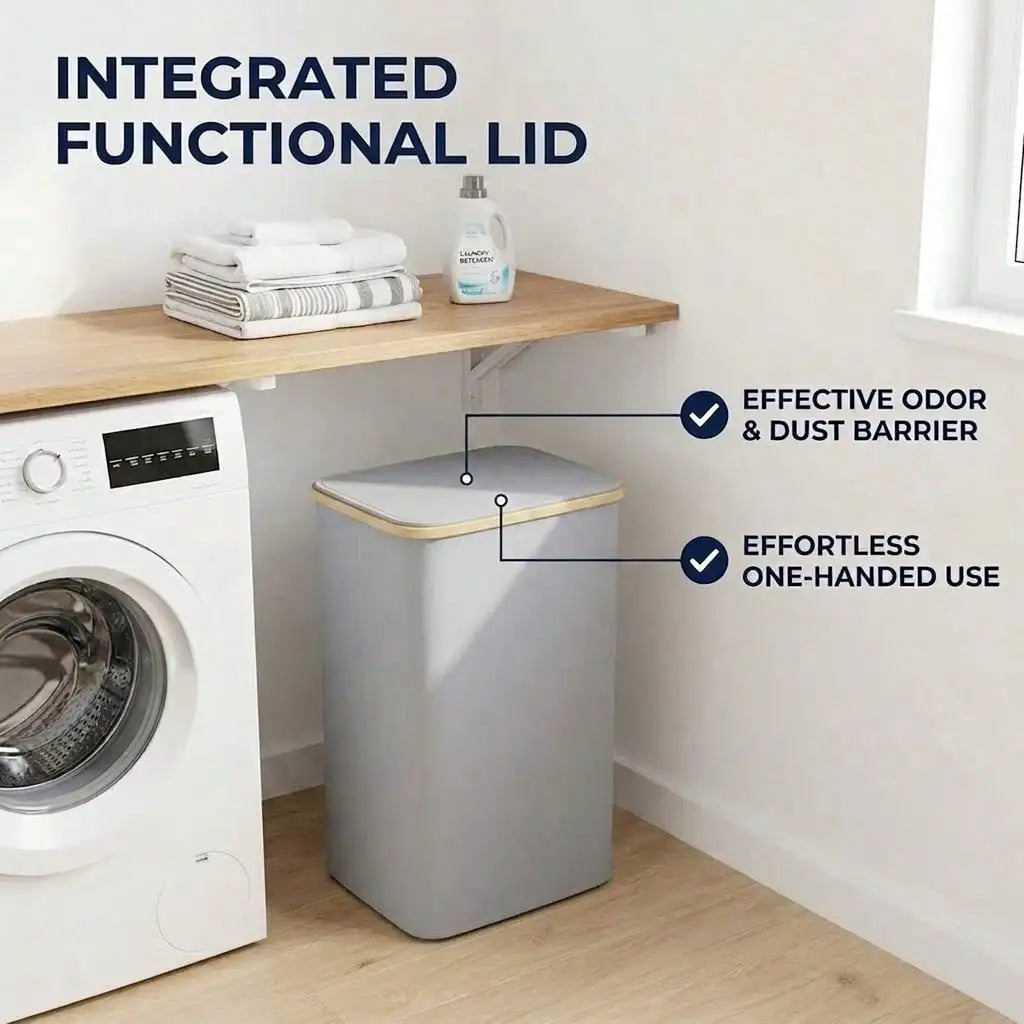110L Large Capacity Laundry Hamper with Lid & Handles.  Collapsible Oxford Fabric Basket