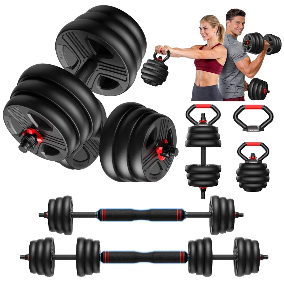 5-in-1 Adjustable Dumbbell Set . Multi-Weight Home Strength Training Equipment