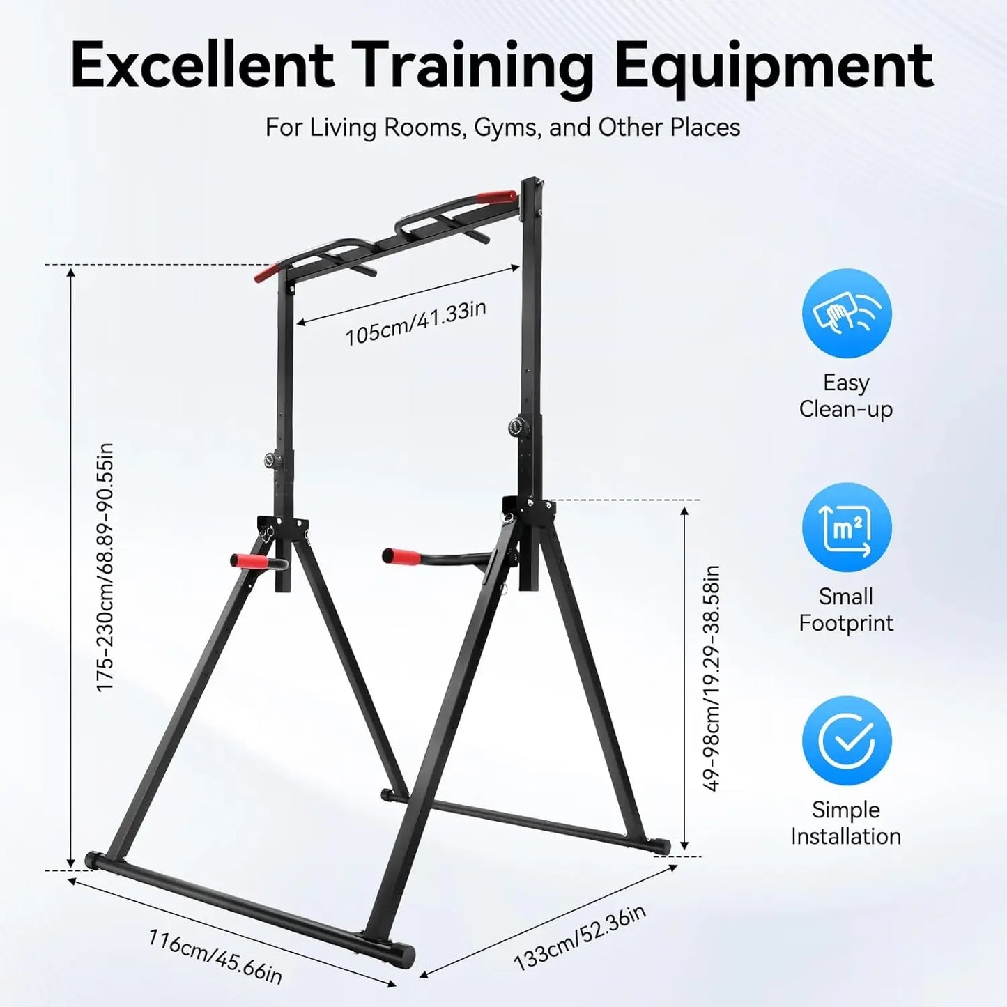 Adjustable Power Tower Pull Up Bar & Dip Station Home Gym Strength Training Station