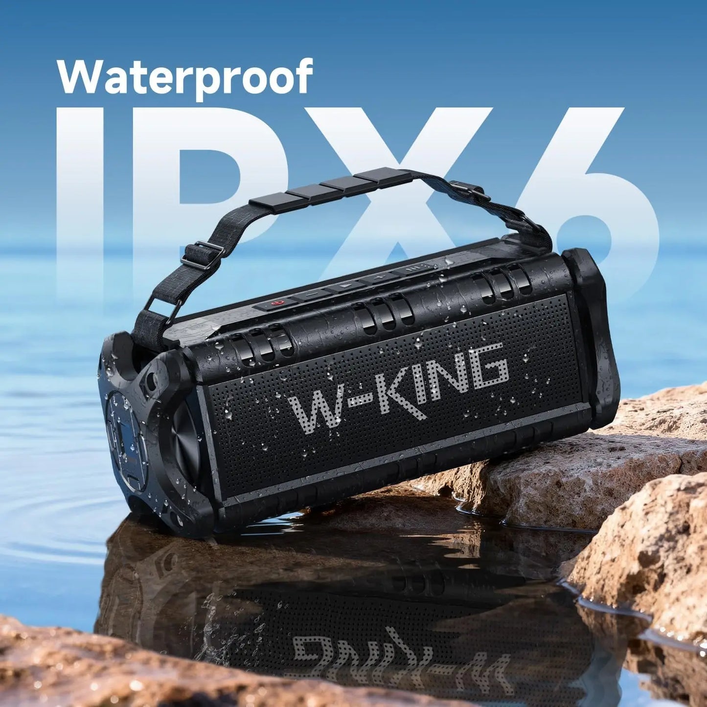 W-KING 90W RMS Portable Bluetooth Speaker with Deep Bass, IPX Waterproof, TWS Stereo & Long Battery Life