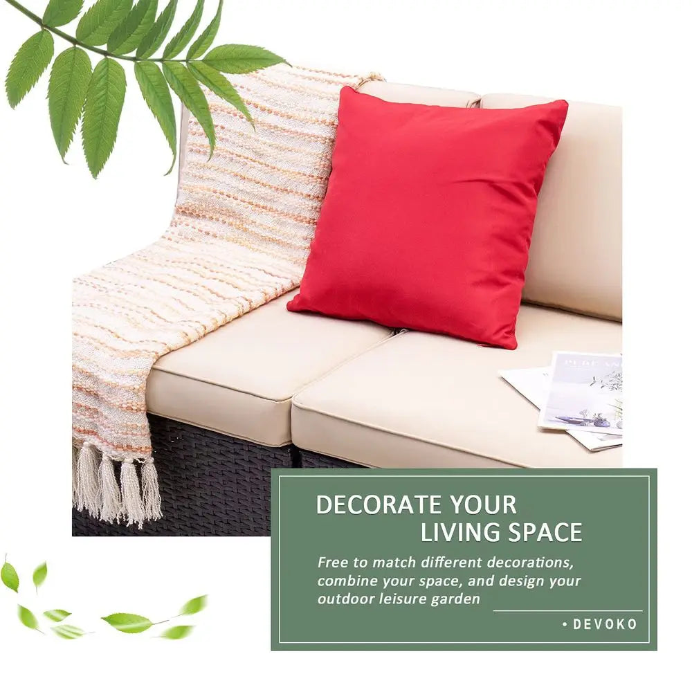 2 Piece All Weather Outdoor Patio Sofa Set with Cushions