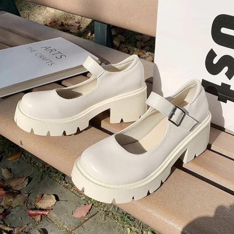Women’s Vintage Inspired Platform Mary Jane Flats Comfortable Everyday Shoes