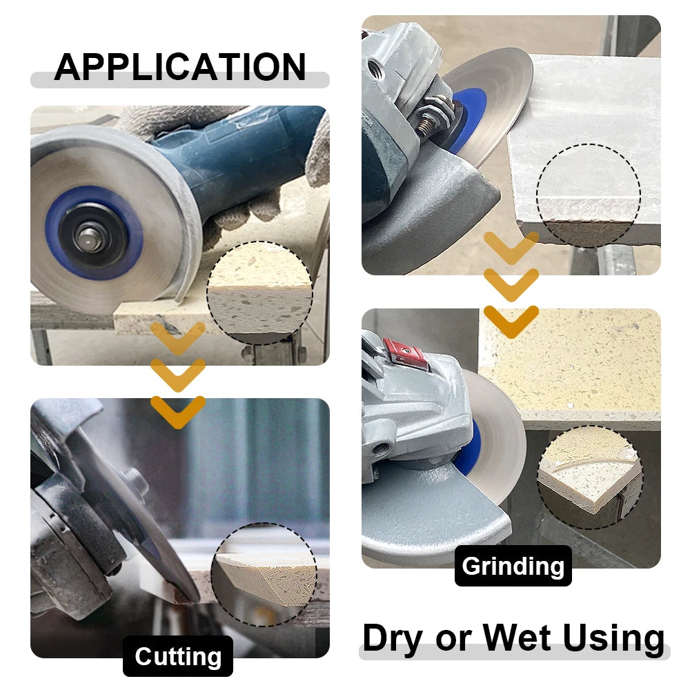 SHDIATOOL 2Pcs Dia125mm Double-sided Cutting Disc Diamond Saw Blade Grinding Wheel For Ceramic Tile Marble 5inches Cutter Plate