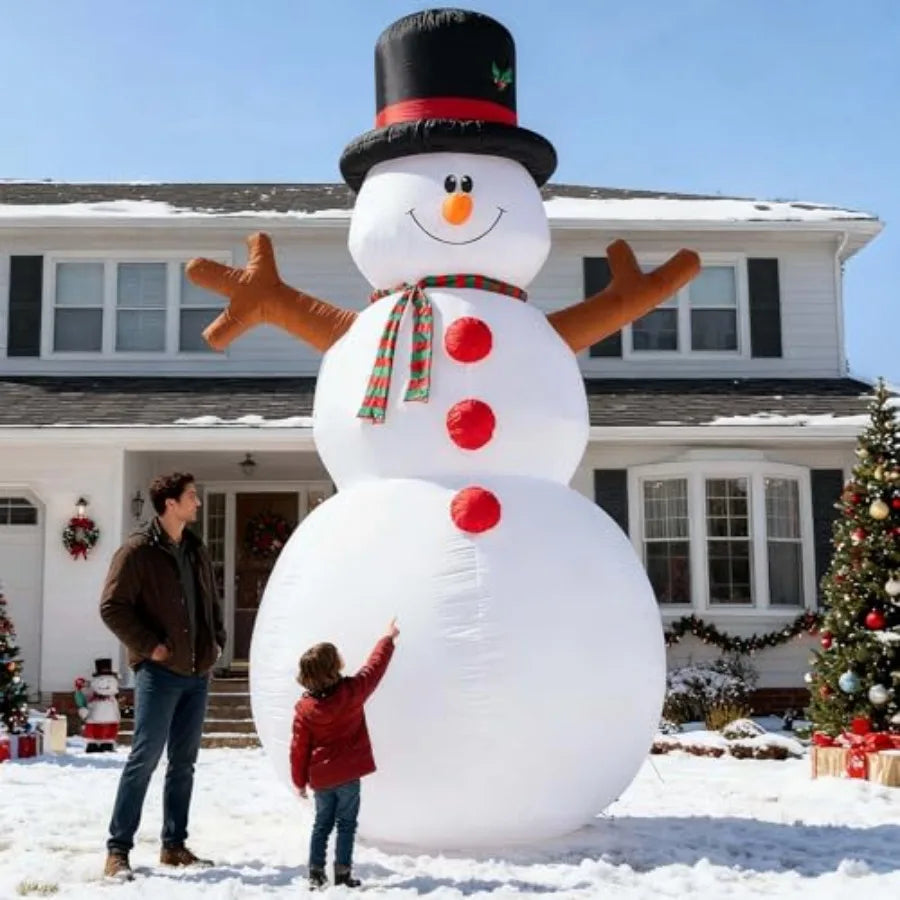14FT Giant Inflatable Snowman .Outdoor Christmas Yard Decoration with LED Lights