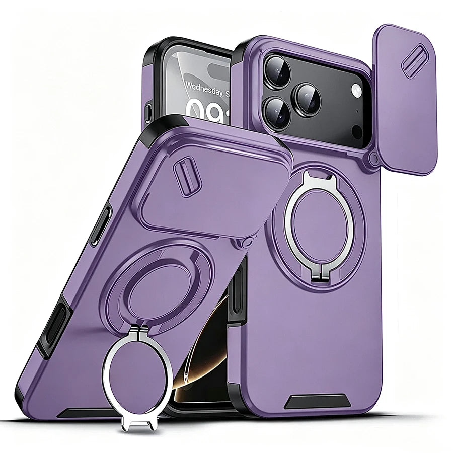 Heavy Duty Magnetic Shockproof Phone Case with Ring Stand