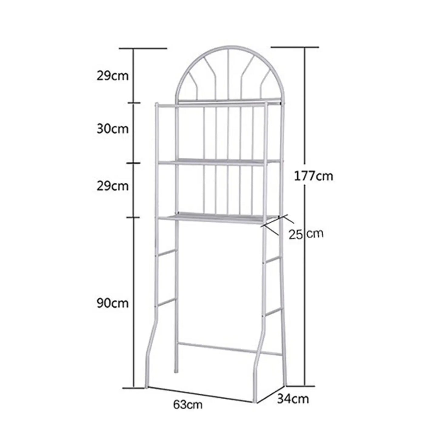 White 3-Tier Toilet Shelf Bathroom Towel Rack Metal Organizer Shelf Over Freestanding Storage For Bathroom