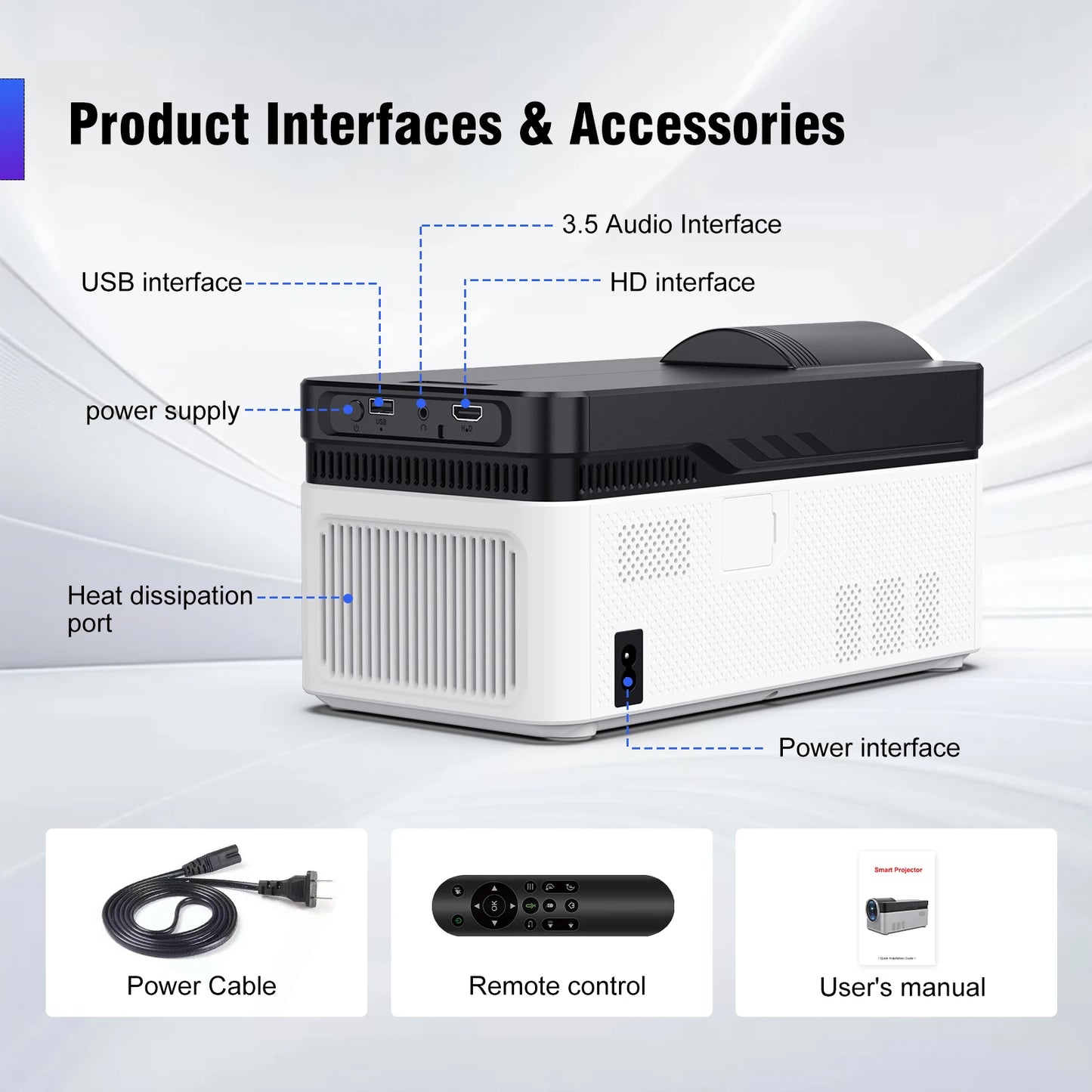 Magcubic HY450 Ultra Short Throw Projector 900ANSI 8K 1080P Allwinner H716 BT5.4 Auto Offset Electronic Focus Home Theater Voice