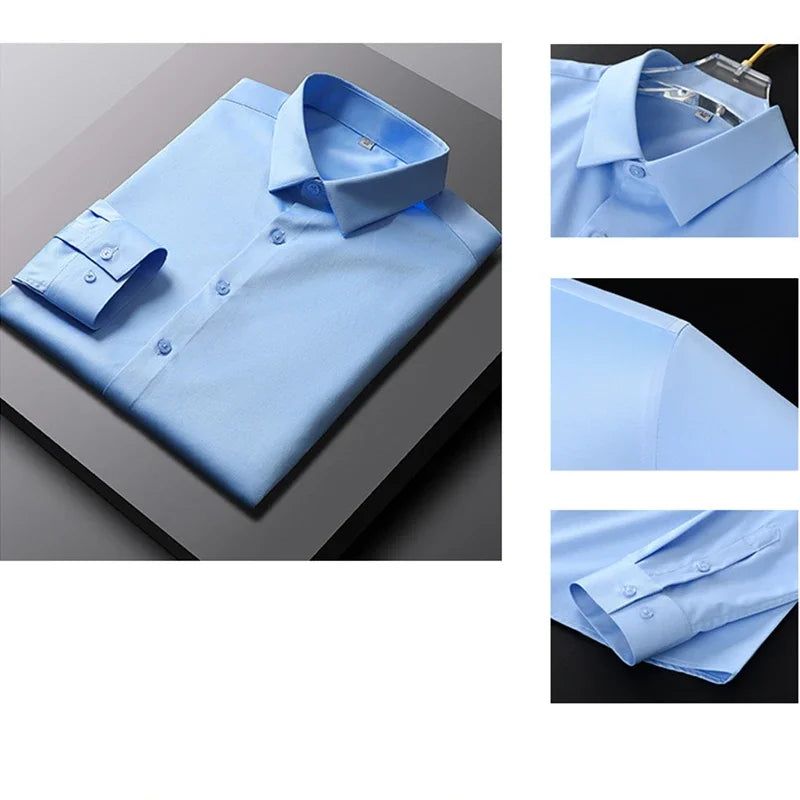 Men’s Casual Wrinkle Resistant Long Sleeve Dress Shirt. Modern Slim Fit