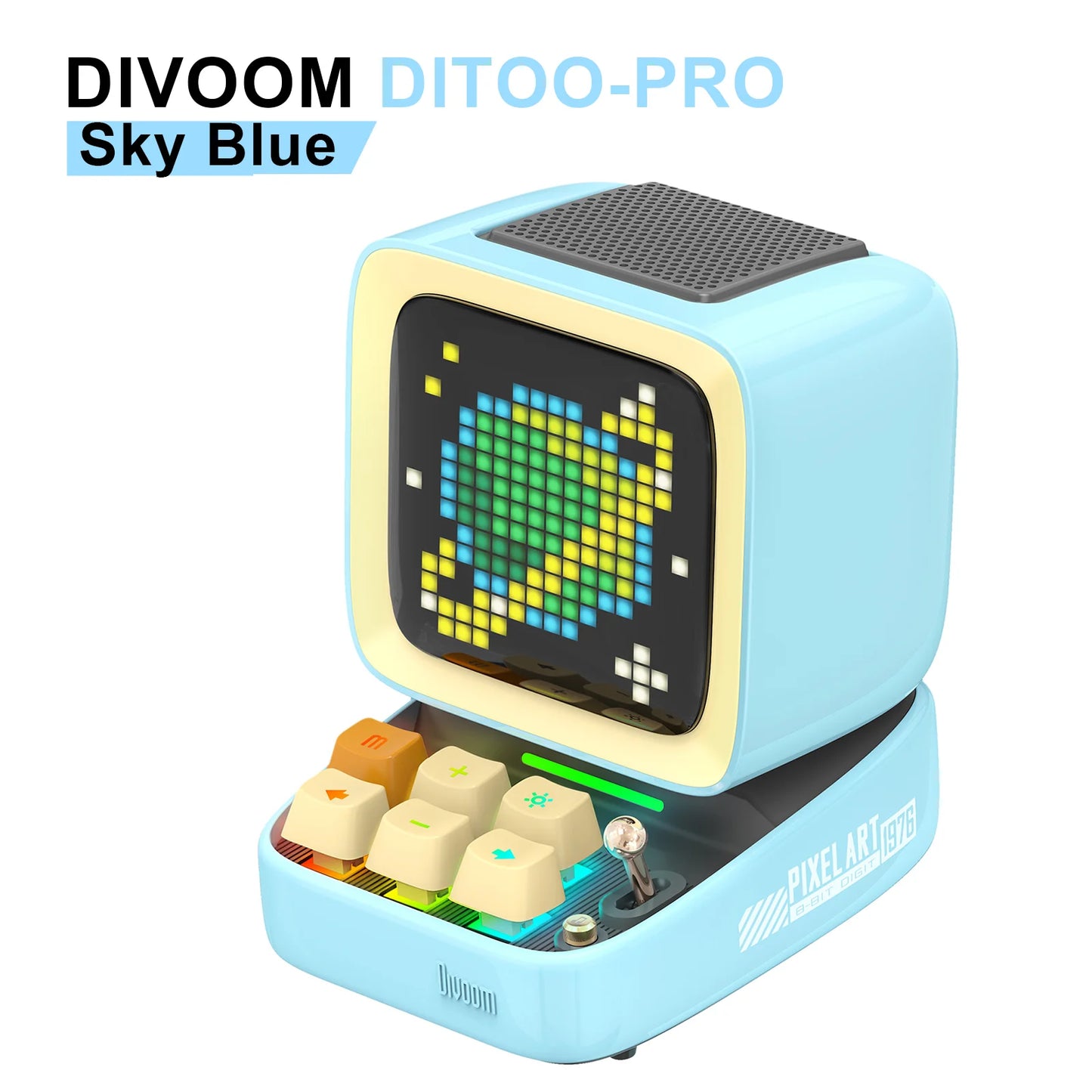 Divoom Ditoo-Pro bluetooth desktop bluetooth speaker portable kids lametric time clock pixel art retro  gaming room alarm clock