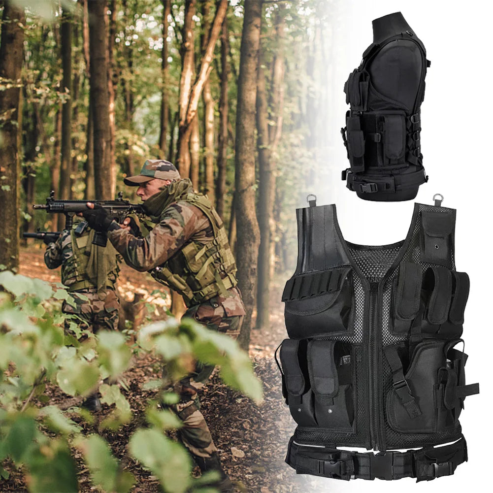 Nylon Combat Body Armor Vests Adjustable Mesh Vest Plate Carrier Vest Hunting Outdoor CS Game Airsoft Training Jacket