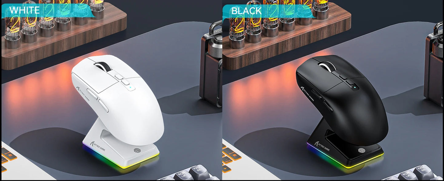 ATTACK SHARK X6 Lightweight Wireless Gaming Mouse, RGB Backlit Tri-Mode Mouse with PAW3395 Sensor for PC, Laptop & Mac