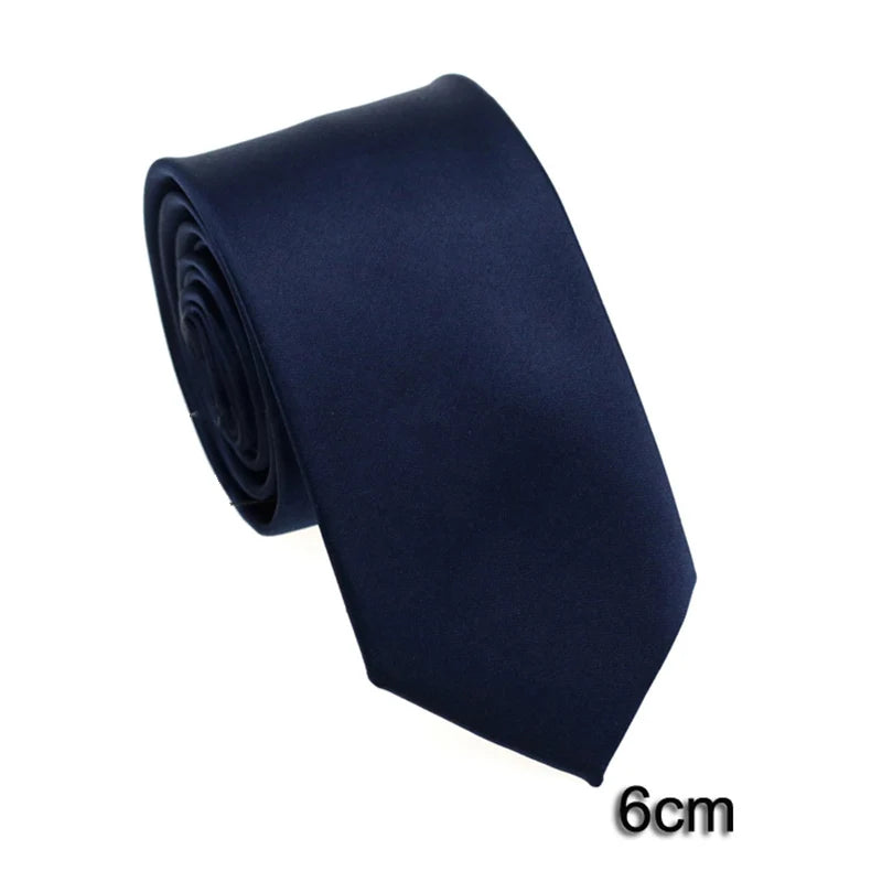 HUISHI Men’s Solid Dark Blue Waterproof Jacquard Necktie | 6cm Slim Business & Wedding Tie