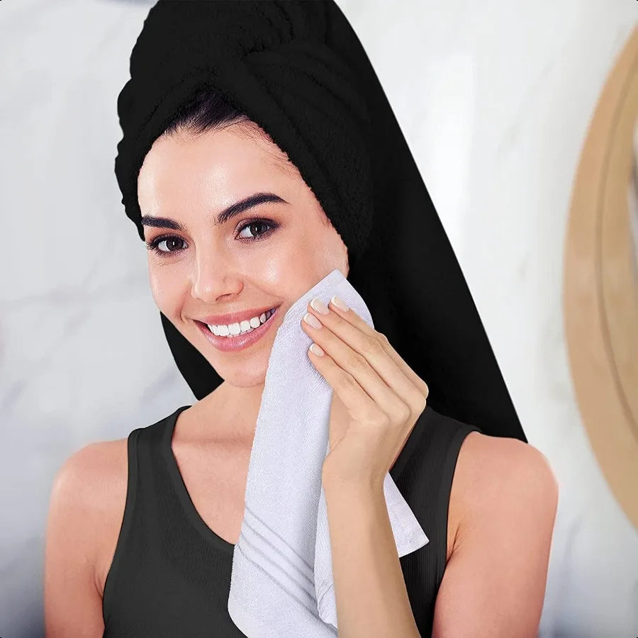 Cotton Washcloths Set 12 x 12 inches 12 Pack White Highly Absorbent and Soft Feel Washcloths for Bathroom Spa Gym and Face Towe