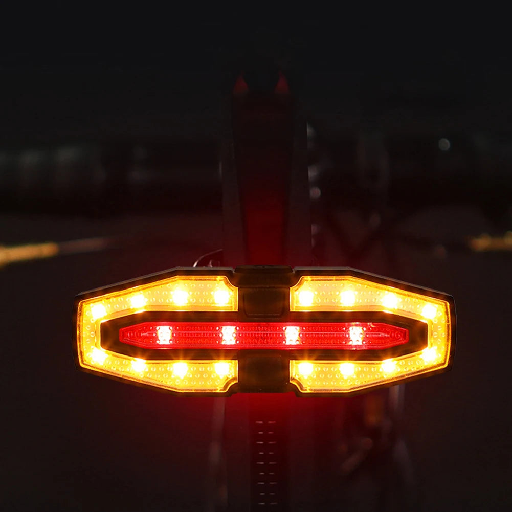 Rechargeable Bike Tail Light with Turn Signals Warning Bike Lights Wireless Remote Control Cycling Back Light for Night Riding