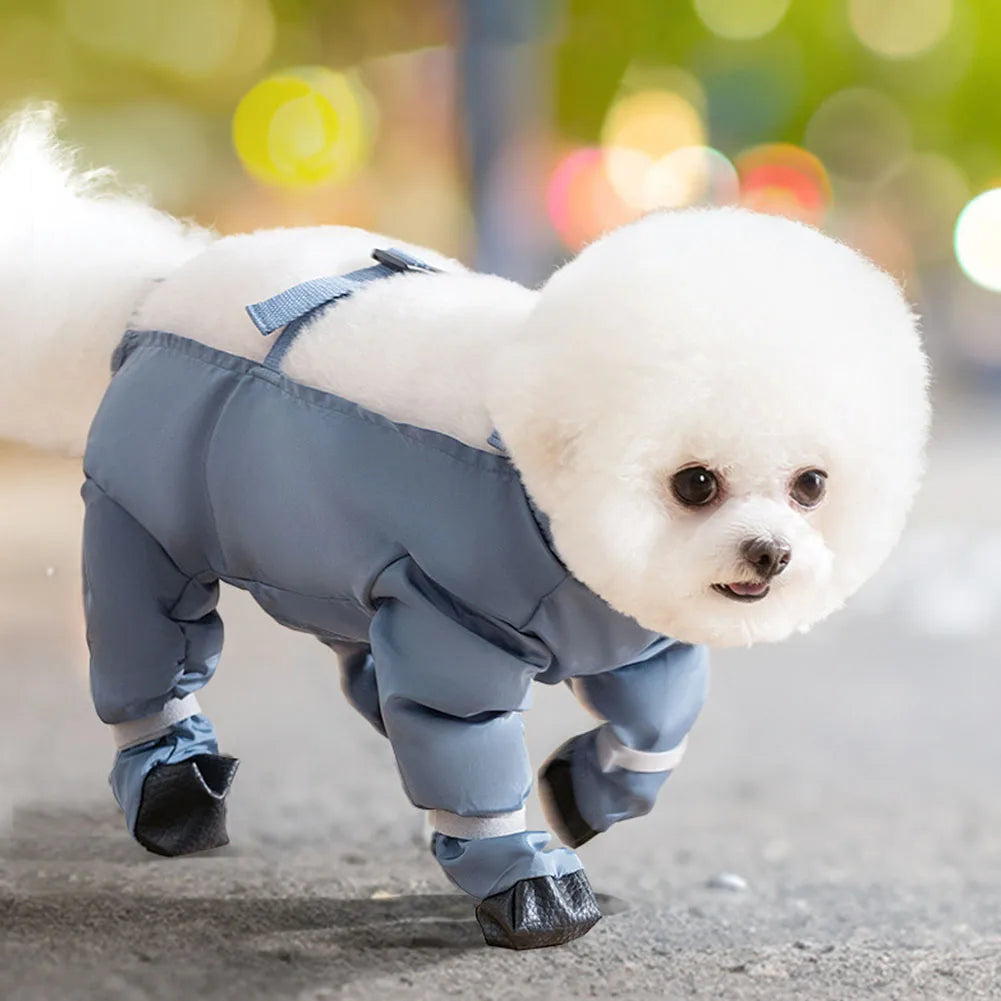 Dirty-Proof Dog Suspender Boots with Suspender Anti-Slip Adjustable Straps Pets Dustproof Pants for Small Medium Dogs